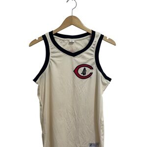 Cream Basketball Jersey with Black Trim
